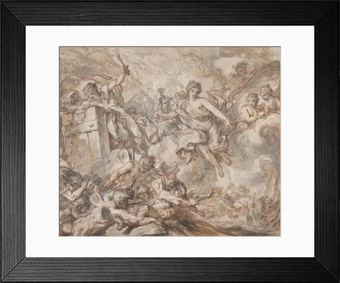 Framed Print : Juno Ordering Aeolus to Unleash the Winds, 1775. Creator: Louis Jean Jacques Durameau Framed Print : Juno Ordering Aeolus to Unleash the Winds, 1775. Creator: Louis Jean Jacques Durameau