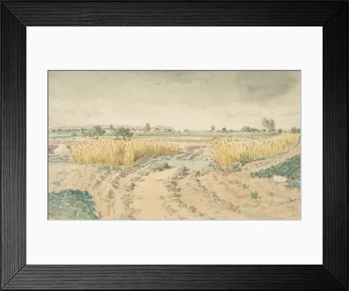 Framed Print : Wheatfields, 1865. Creator: Theodore Rousseau Framed Print : Wheatfields, 1865. Creator: Theodore Rousseau
