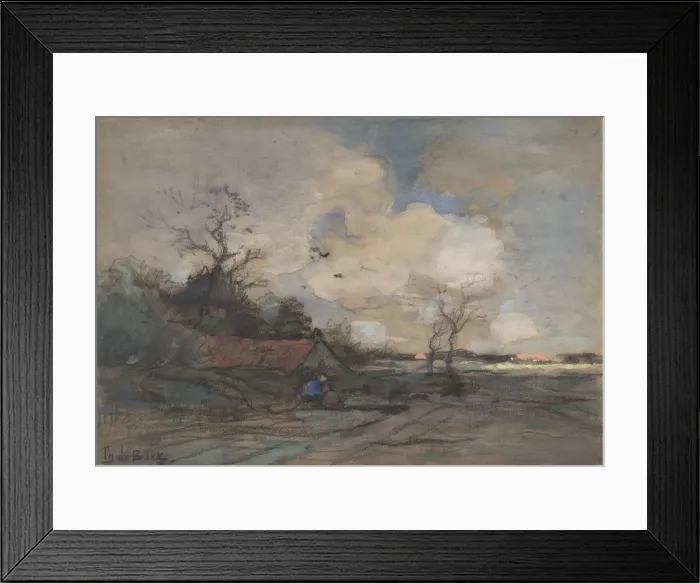 Framed Print : Landscape with a Cottage, n. d Creator: Theophile de Bock Framed Print : Landscape with a Cottage, n. d Creator: Theophile de Bock
