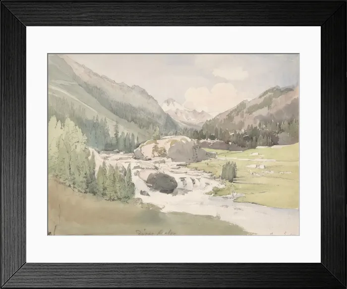 Framed Print : Mountain Valley, early-mid 19th century. Creator: Thomas Ender Framed Print : Mountain Valley, early-mid 19th century. Creator: Thomas Ender