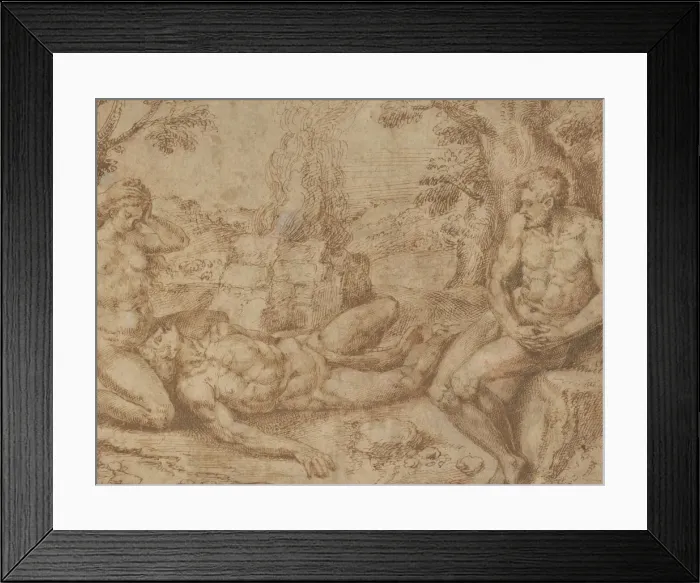 Framed Print : Adam and Eve Mourning the Death of Abel, ca. 1576. Creator: Michiel Coxie Framed Print : Adam and Eve Mourning the Death of Abel, ca. 1576. Creator: Michiel Coxie