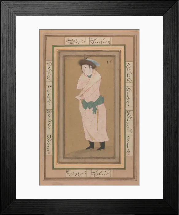 Framed Print : Portrait of a Man, ca. 1600. Creator: Attributed to Riza-yi Abbasi Framed Print : Portrait of a Man, ca. 1600. Creator: Attributed to Riza-yi Abbasi