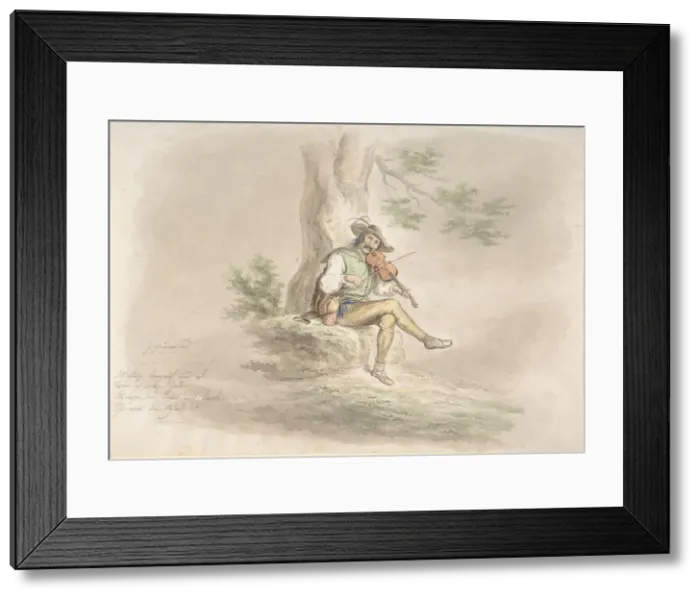 Framed Print : Gypsy Fiddler, 1858. Creator: Monogrammist CG Framed Print : Gypsy Fiddler, 1858. Creator: Monogrammist CG