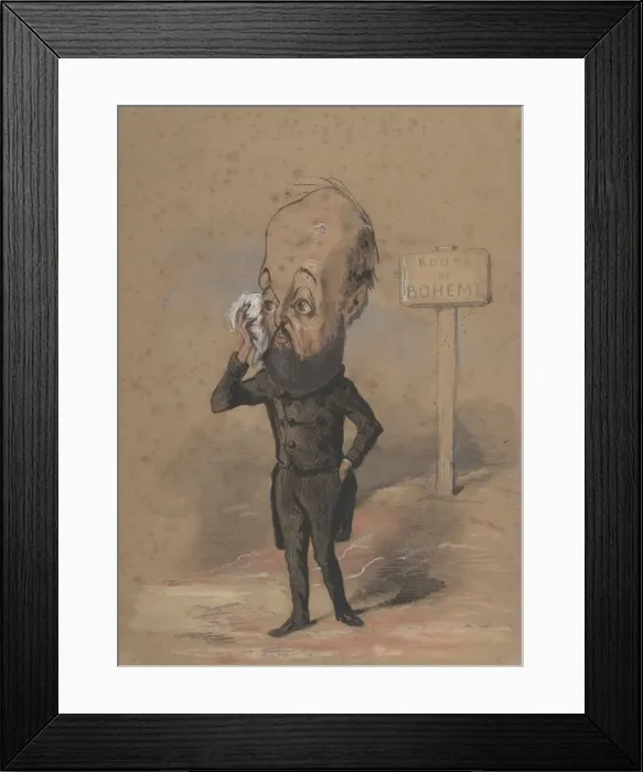 Framed Print : Caricature of Henri Mürger, 1849-61. Creator: Nadar Framed Print : Caricature of Henri Mürger, 1849-61. Creator: Nadar