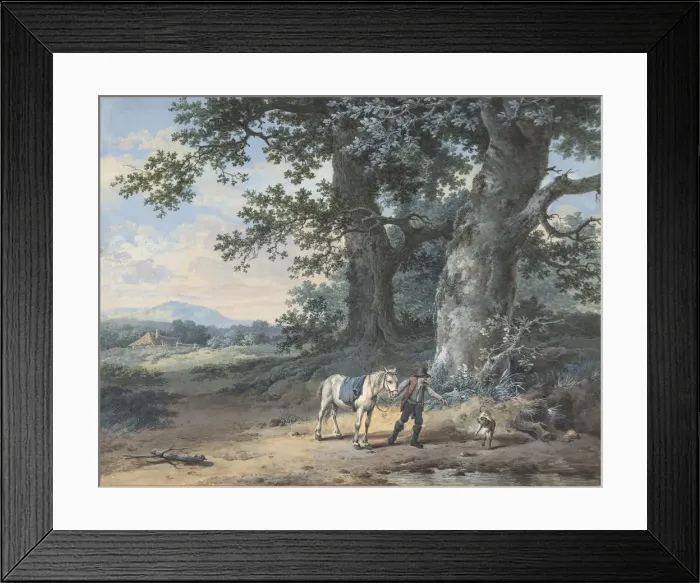 Framed Print : A Peasant Leading his Horse on the Outskirts of a Wood, late 18th-mid 19th century Framed Print : A Peasant Leading his Horse on the Outskirts of a Wood, late 18th-mid 19th century