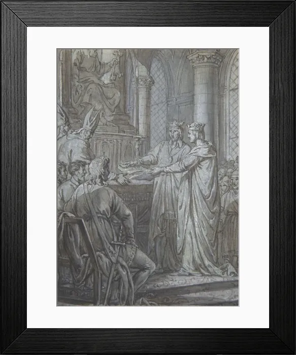 Framed Print : Louis III et Carloman donnent aux eveques du Royaume l assurance de leur Fidelite en 882