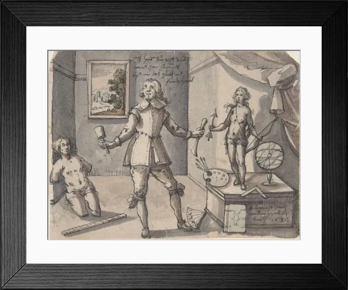 Framed Print : The Artist in His Studio, 1636. Creator: Ruprecht Bartz Framed Print : The Artist in His Studio, 1636. Creator: Ruprecht Bartz
