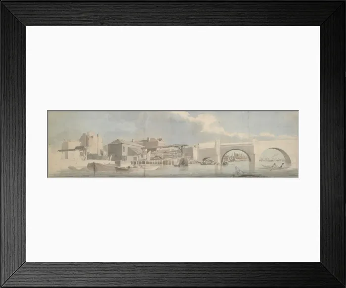 Framed Print : Westminster Bridge, the Surrey Side, ca. 1750. Creator: Samuel Scott Framed Print : Westminster Bridge, the Surrey Side, ca. 1750. Creator: Samuel Scott