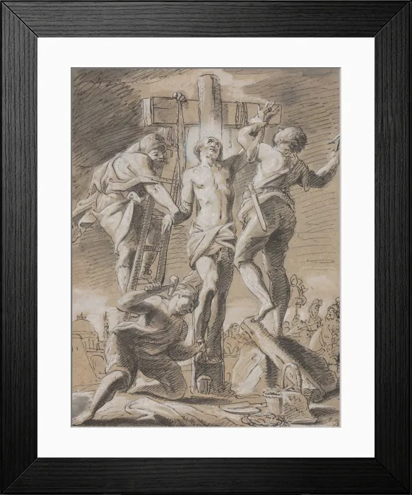 Framed Print : Christ Nailed on the Cross, early 18th century. Creator: Paul Decker the Younger Framed Print : Christ Nailed on the Cross, early 18th century. Creator: Paul Decker the Younger
