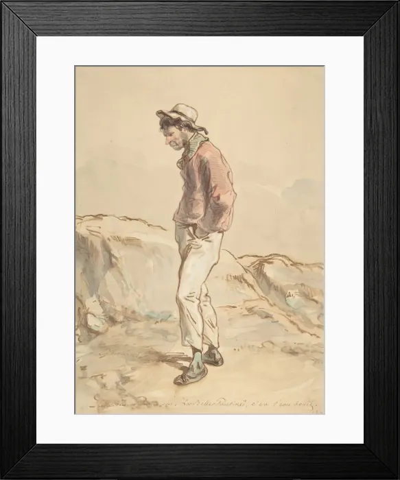 Framed Print : A Sailor Standing on the Shore, 1859-60. Creator: Paul Gavarni Framed Print : A Sailor Standing on the Shore, 1859-60. Creator: Paul Gavarni