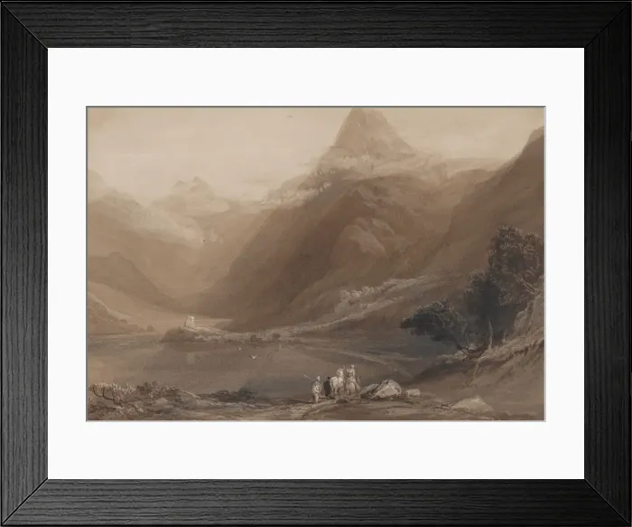 Framed Print : Llanberis Lake, North Wales, 1820-30. Creator: Samuel Jackson Framed Print : Llanberis Lake, North Wales, 1820-30. Creator: Samuel Jackson
