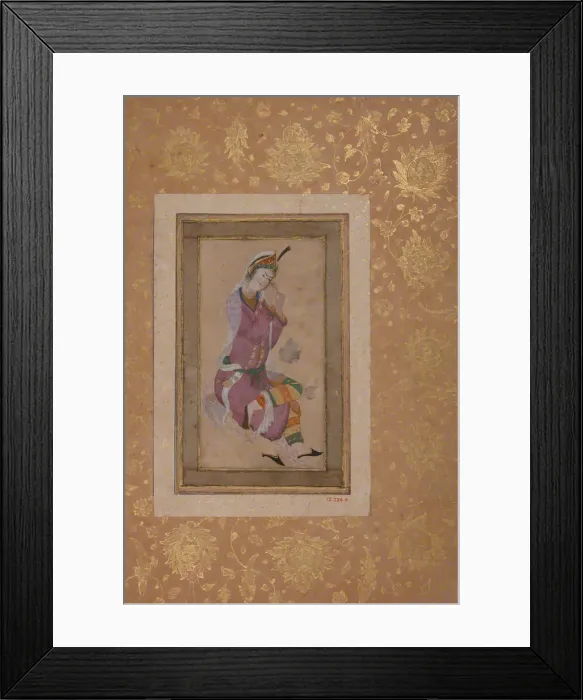 Framed Print : Seated Woman Curling her Hair, late 16th-early 17th century. Creator: Unknown Framed Print : Seated Woman Curling her Hair, late 16th-early 17th century. Creator: Unknown