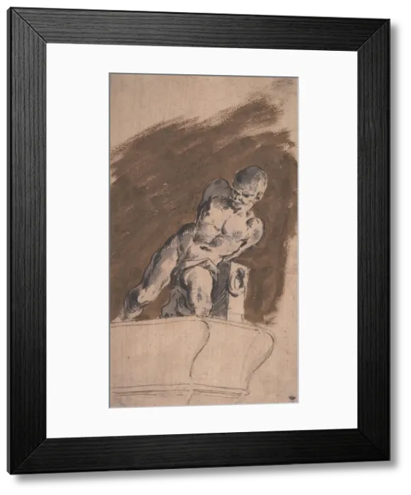 Framed Print : Chained Nude Prisoner, After Pietro Tacca, 1729-1804. Creator: Pietro Antonio Novelli