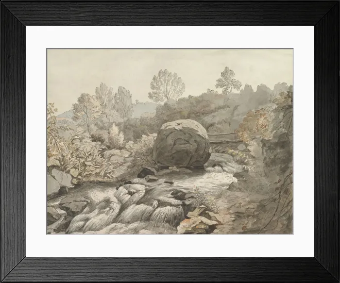 Framed Print : A Rocky Stream, Italy, ca. 1786-91. Creator: Samuel Woodforde Framed Print : A Rocky Stream, Italy, ca. 1786-91. Creator: Samuel Woodforde
