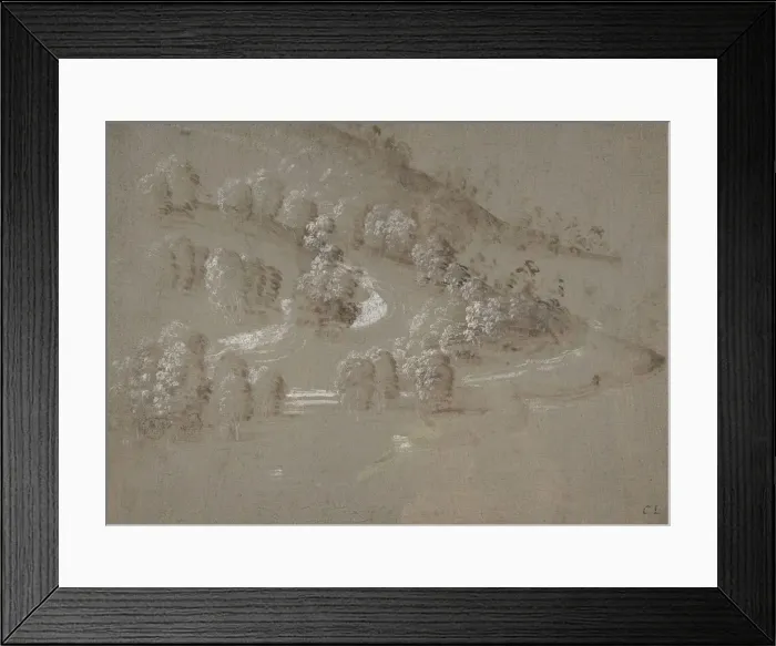 Framed Print : Landscape (recto); Landscape (verso), 1489-90. Creator: Perugino Framed Print : Landscape (recto); Landscape (verso), 1489-90. Creator: Perugino