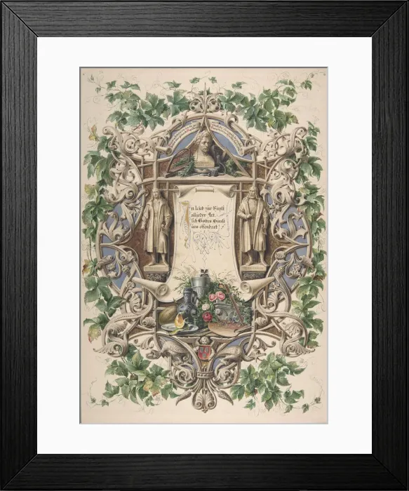 Framed Print : Homage from Bavarian artists to King Ludwig I, 1874. Creator: Peter Herwegen Framed Print : Homage from Bavarian artists to King Ludwig I, 1874. Creator: Peter Herwegen