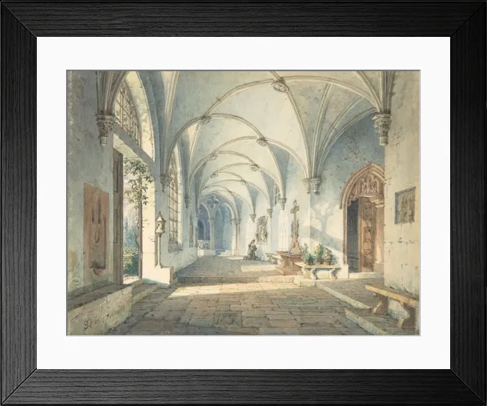 Framed Print : Cloisters in a Nunnery, ca. 1835 Framed Print : Cloisters in a Nunnery, ca. 1835