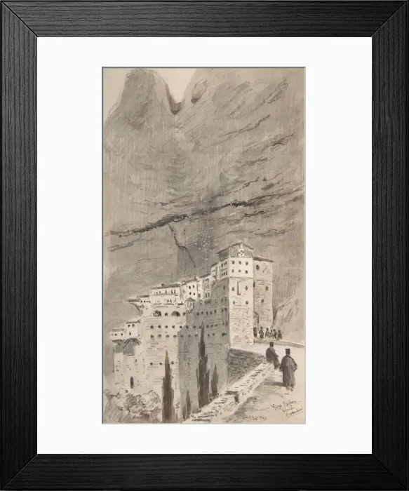 Framed Print : Monastery of Mega Spileon, Greece, 1896. Creator: Peter Toft Framed Print : Monastery of Mega Spileon, Greece, 1896. Creator: Peter Toft