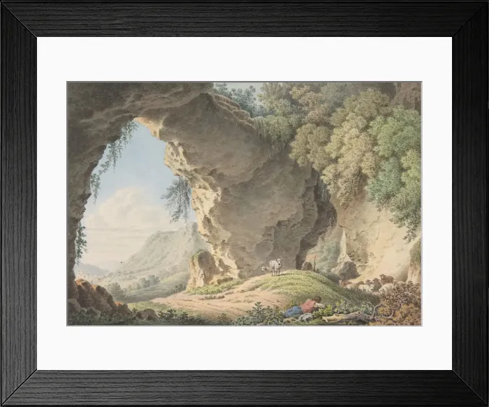 Framed Print : Rocky Landscape with Sleeping Shepherd, 1817. Creator: Philip Heinrich Dunker Framed Print : Rocky Landscape with Sleeping Shepherd, 1817. Creator: Philip Heinrich Dunker