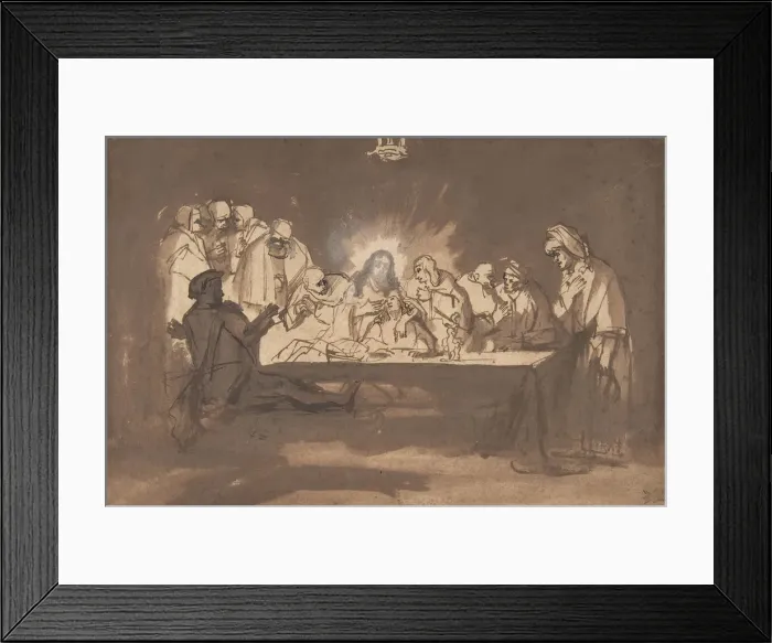 Framed Print : Last Supper, late 1650s. Creator: Philip Koninck Framed Print : Last Supper, late 1650s. Creator: Philip Koninck