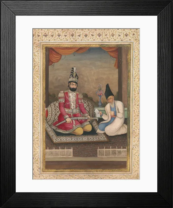 Framed Print : Portrait of Muhammad Shah Qajar and his Vizier Haj Mirza Aghasi Framed Print : Portrait of Muhammad Shah Qajar and his Vizier Haj Mirza Aghasi