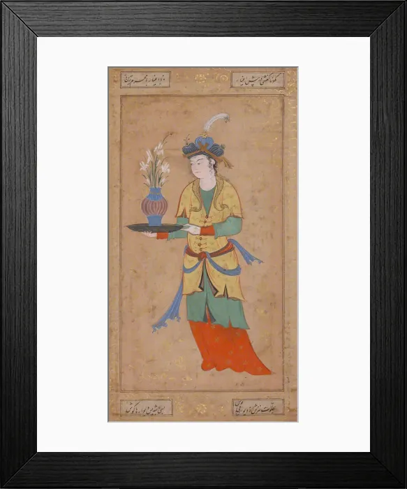 Framed Print : Woman with Vase of Lilies, second half 16th century. Creator: Unknown Framed Print : Woman with Vase of Lilies, second half 16th century. Creator: Unknown