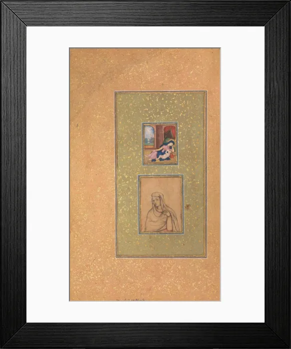 Framed Print : Album Page with Two Christian Subjects, late 16th century. Creator: Unknown Framed Print : Album Page with Two Christian Subjects, late 16th century. Creator: Unknown