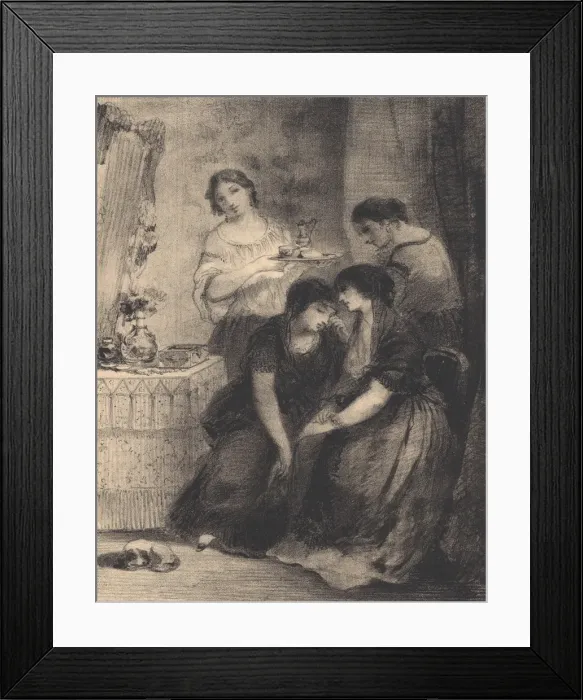 Framed Print : Les Larmes du veuvage, 1830-76. 1830-76. Creator: Narcisse Virgile Diaz de la Pena Framed Print : Les Larmes du veuvage, 1830-76. 1830-76. Creator: Narcisse Virgile Diaz de la Pena