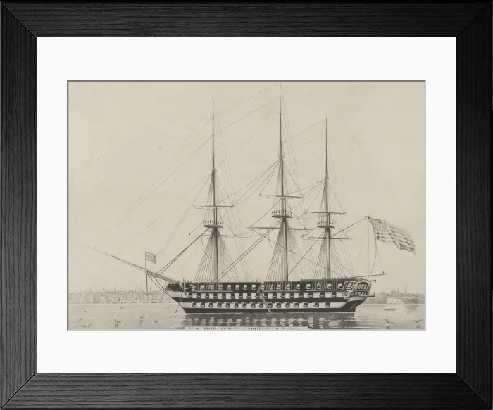 Framed Print : U. S. Ship North Carolina, 102 Guns, 1843. 1843. Creator: Nathaniel Currier Framed Print : U. S. Ship North Carolina, 102 Guns, 1843. 1843. Creator: Nathaniel Currier