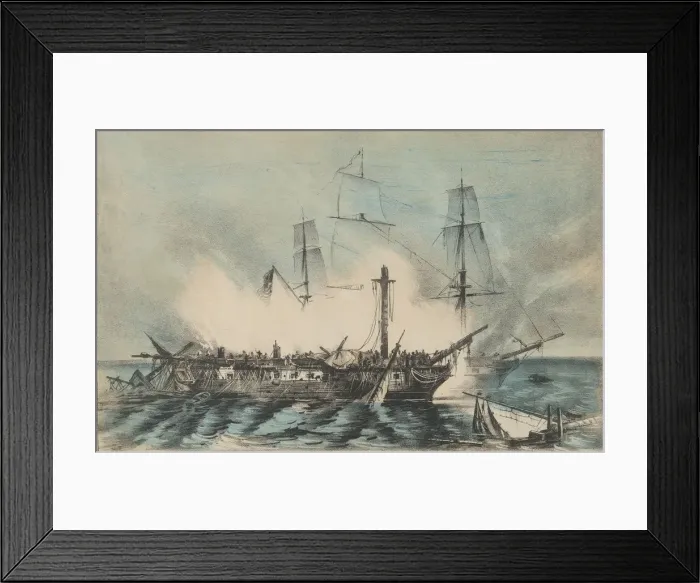 Framed Print : The Constitution and Guerriere-Fought August 19th, 1812-The The Guerriere had 15 men Framed Print : The Constitution and Guerriere-Fought August 19th, 1812-The The Guerriere had 15 men