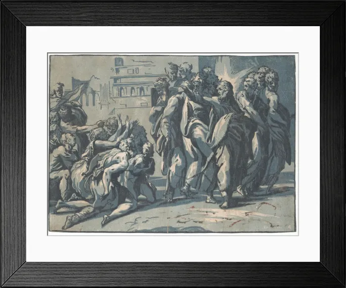 Framed Print : Christ healing the Lepers, 1540-50. 1540-50. Creator: Niccolo Vicentino Framed Print : Christ healing the Lepers, 1540-50. 1540-50. Creator: Niccolo Vicentino
