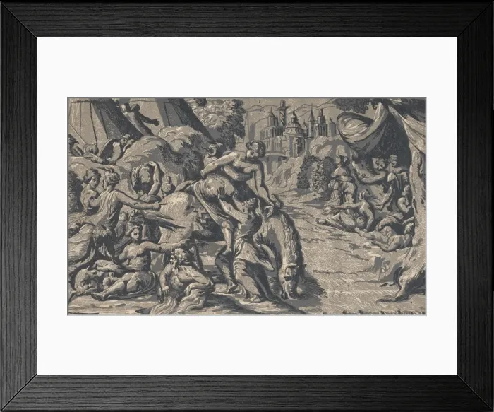 Framed Print : The escape of Cloelia, 1540-50. 1540-50. Creator: Niccolo Vicentino Framed Print : The escape of Cloelia, 1540-50. 1540-50. Creator: Niccolo Vicentino