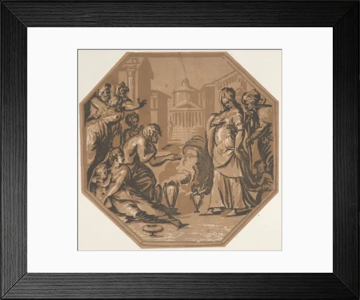 Framed Print : People paying homage to Psyches beauty, ca. 1540-50. ca. 1540-50 Framed Print : People paying homage to Psyches beauty, ca. 1540-50. ca. 1540-50