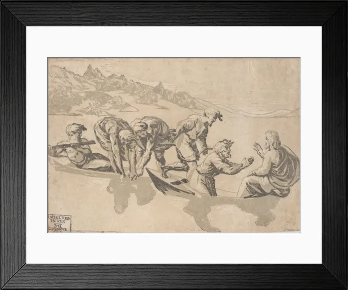 Framed Print : The Miraculous Draught of Fishes, 1540-1550 (republished 1609)