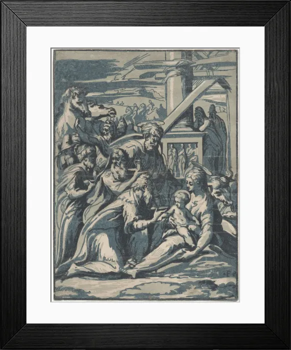 Framed Print : Adoration of the Magi, 1540-50. 1540-50. Creator: Niccolo Vicentino Framed Print : Adoration of the Magi, 1540-50. 1540-50. Creator: Niccolo Vicentino