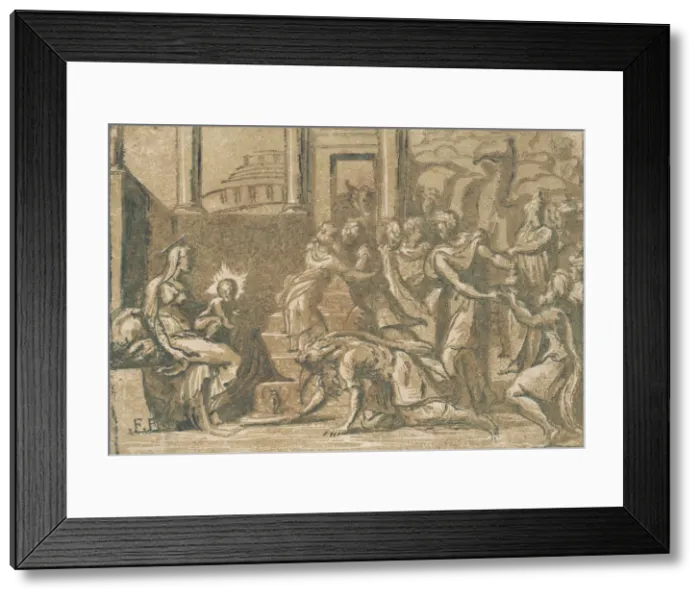 Framed Print : The Adoration of the Magi, 1540-50. 1540-50. Creator: ?Attributed to Niccolo Vicentino Framed Print : The Adoration of the Magi, 1540-50. 1540-50. Creator: ?Attributed to Niccolo Vicentino