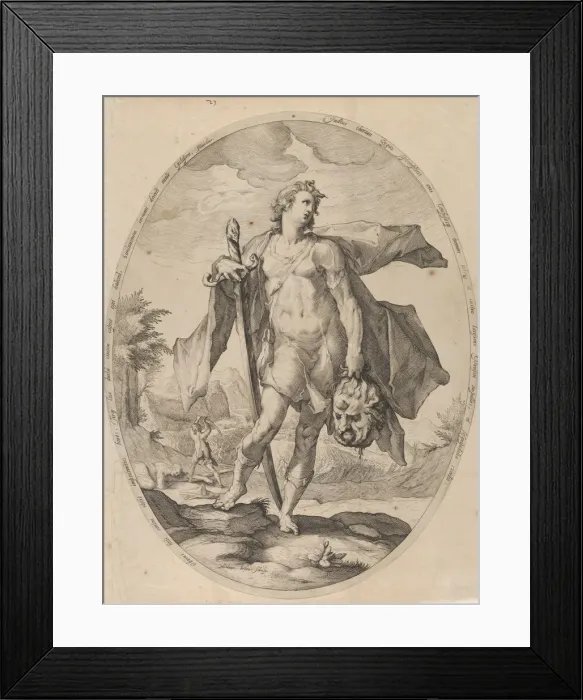 Framed Print : David from Heroes and Heroines of the Old Testament, ca. 1597. ca. 1597 Framed Print : David from Heroes and Heroines of the Old Testament, ca. 1597. ca. 1597
