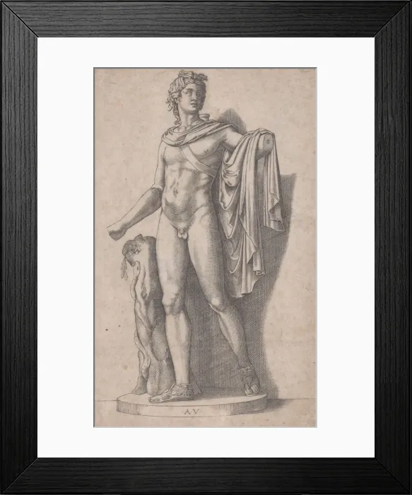 Framed Print : Apollo, ca. 1514-36. Creator: Agostino Veneziano Framed Print : Apollo, ca. 1514-36. Creator: Agostino Veneziano