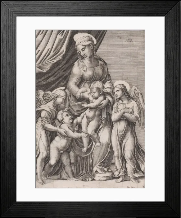 Framed Print : The Virgin, the Infant Christ, Infant Saint John, and Two Angels, dated 1516 Framed Print : The Virgin, the Infant Christ, Infant Saint John, and Two Angels, dated 1516