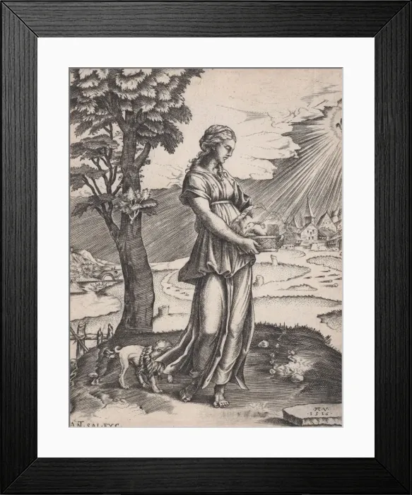 Framed Print : The Cumaean Sibyl, dated 1516. Creator: Agostino Veneziano Framed Print : The Cumaean Sibyl, dated 1516. Creator: Agostino Veneziano