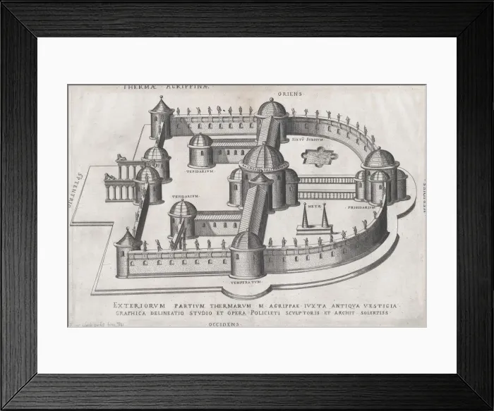 Framed Print : Speculum Romanae Magnificentiae: Baths of Agrippa, 1585. 1585. Creator: Anon Framed Print : Speculum Romanae Magnificentiae: Baths of Agrippa, 1585. 1585. Creator: Anon