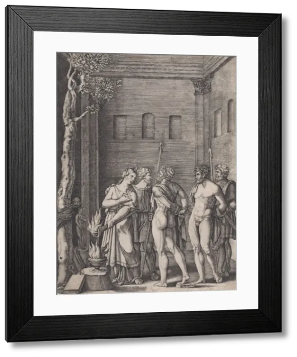 Framed Print : Iphigenia, ca. 1514-36. Creator: Agostino Veneziano Framed Print : Iphigenia, ca. 1514-36. Creator: Agostino Veneziano