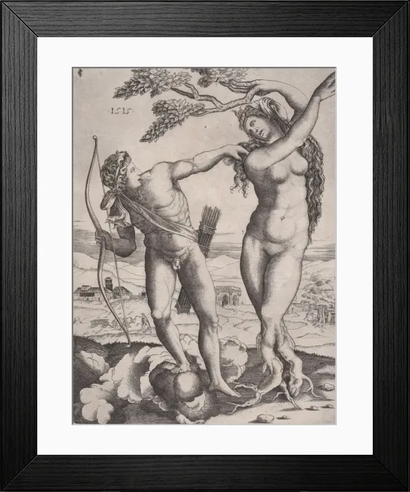 Framed Print : Apollo and Daphne, dated 1515. dated 1515. Creator: Agostino Veneziano Framed Print : Apollo and Daphne, dated 1515. dated 1515. Creator: Agostino Veneziano