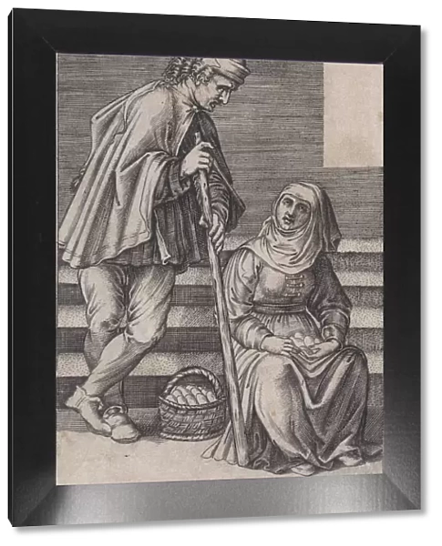 Peasant and a Woman with Eggs, ca. 1514-36. Creator: Agostino Veneziano