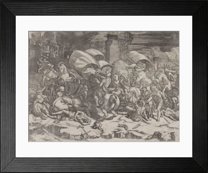 Framed Print : Battle with a Cutlass, 1530-31. Creator: Agostino Veneziano Framed Print : Battle with a Cutlass, 1530-31. Creator: Agostino Veneziano