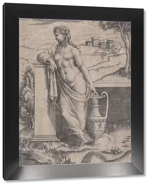 Woman Standing near a Vase, ca. 1514-36. Creator: Agostino Veneziano