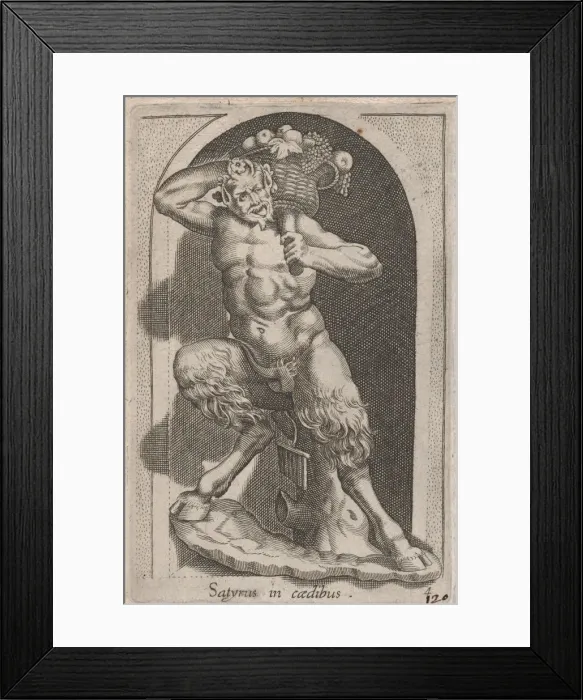 Framed Print : Speculum Romanae Magnificentiae: Satyr (Satyrus in caedibus), 16th century. 16th century Framed Print : Speculum Romanae Magnificentiae: Satyr (Satyrus in caedibus), 16th century. 16th century
