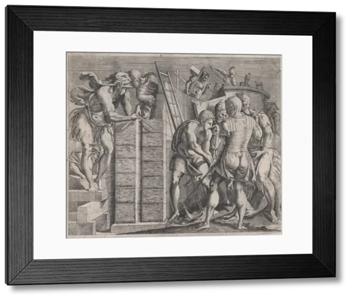 Framed Print : Speculum Romanae Magnificentiae: Romulus and Remus Building the Walls of Rome, 16t Framed Print : Speculum Romanae Magnificentiae: Romulus and Remus Building the Walls of Rome, 16t