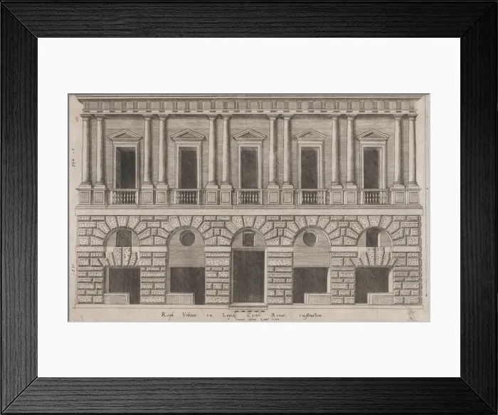 Framed Print : Speculum Romanae Magnificentiae: House of Raphael, 1549. 1549. Creator: Anon Framed Print : Speculum Romanae Magnificentiae: House of Raphael, 1549. 1549. Creator: Anon