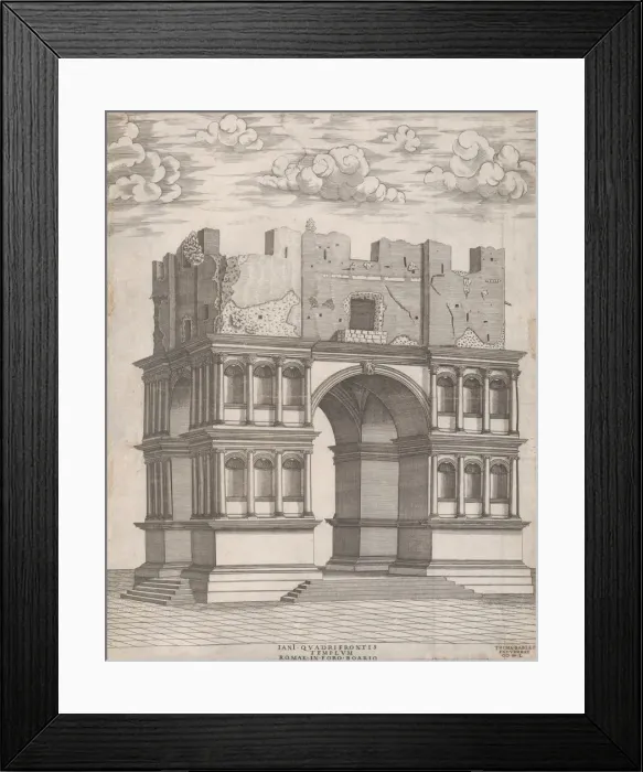 Framed Print : Speculum Romanae Magnificentiae: Temple of Janus, 1550. 1550. Creator: Anon Framed Print : Speculum Romanae Magnificentiae: Temple of Janus, 1550. 1550. Creator: Anon